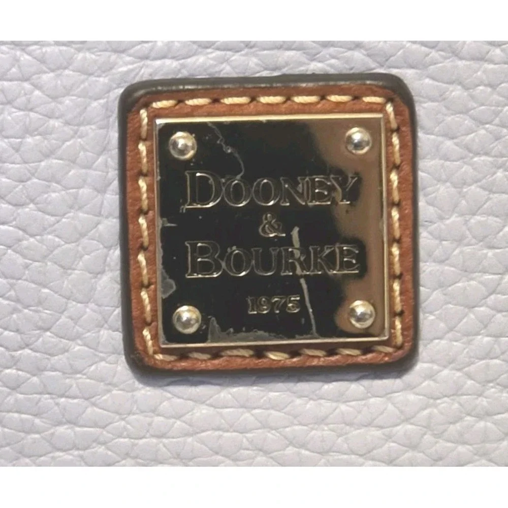 Dooney Bourke Pebble LargeDoomed Satchel ‎ Light Blue/Brown W/Shoulder Strap